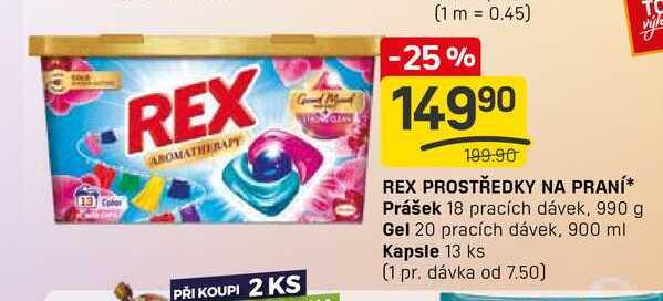 REX PROSTŘEDKY NA PRANÍ Prášek 18 pracích dávek