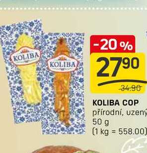 KOLIBA COP přírodní, uzený 50 g