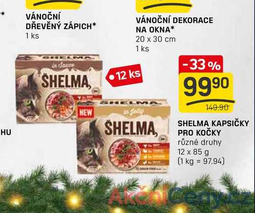 SHELMA KAPSIČKY PRO KOČKY různé druhy 12 x 85 g