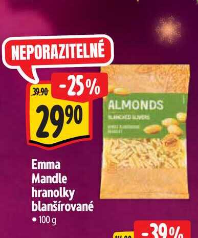 Emma Mandle hranolky blanšírované 100 g