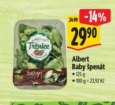   Albert Baby špenát 125 g 