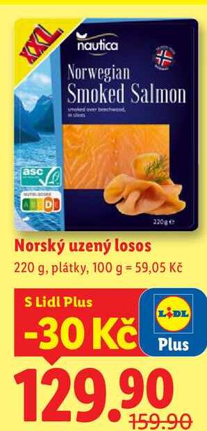 Norský uzený losos, 220 g
