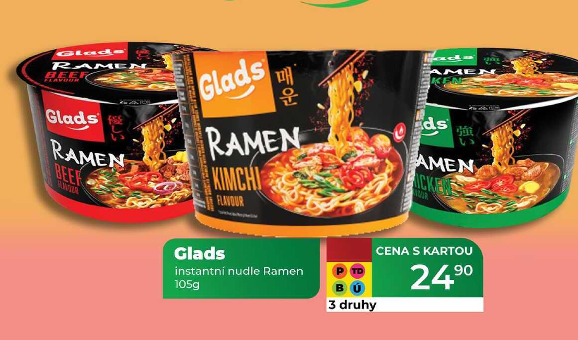 Glads instantní nudle Ramen 105g   