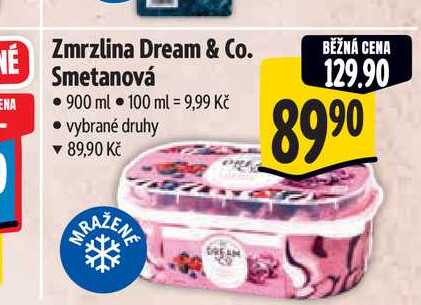 Zmrzlina Dream & Co Smetanová 900 ml