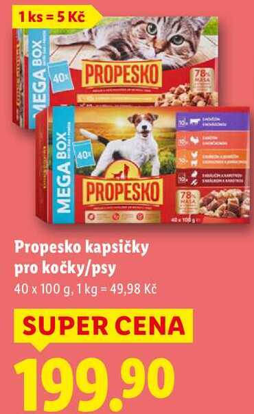 Propesko kapsičky pro kočky/psy, 40x 100 g