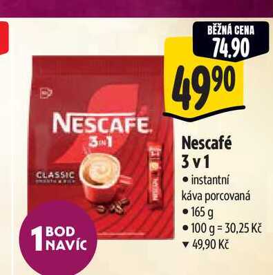   Nescafé 3v1 instantní káva porcovaná  165 g  