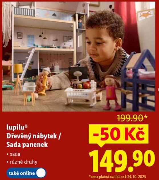 lupilu Dřevěný nábytek/Sada panenek