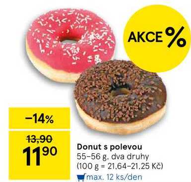 Donut s polevou, 55-56 g, dva druhy  