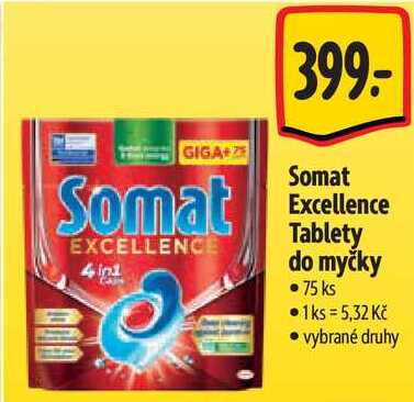 Somat Excellence Tablety do myčky, 75 ks
