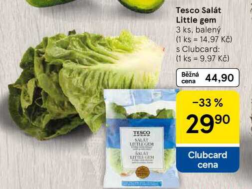 Tesco Salát Little gem, 3 ks. balený
