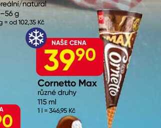 Algida Cornetto 115ml, vybrané druhy