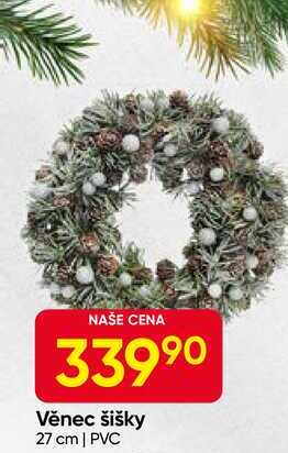 Věnec šišky 27 cm | PVC 