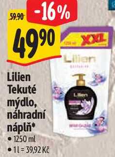 Lilien Tekuté mýdlo, náhradní náplň, 1250 ml