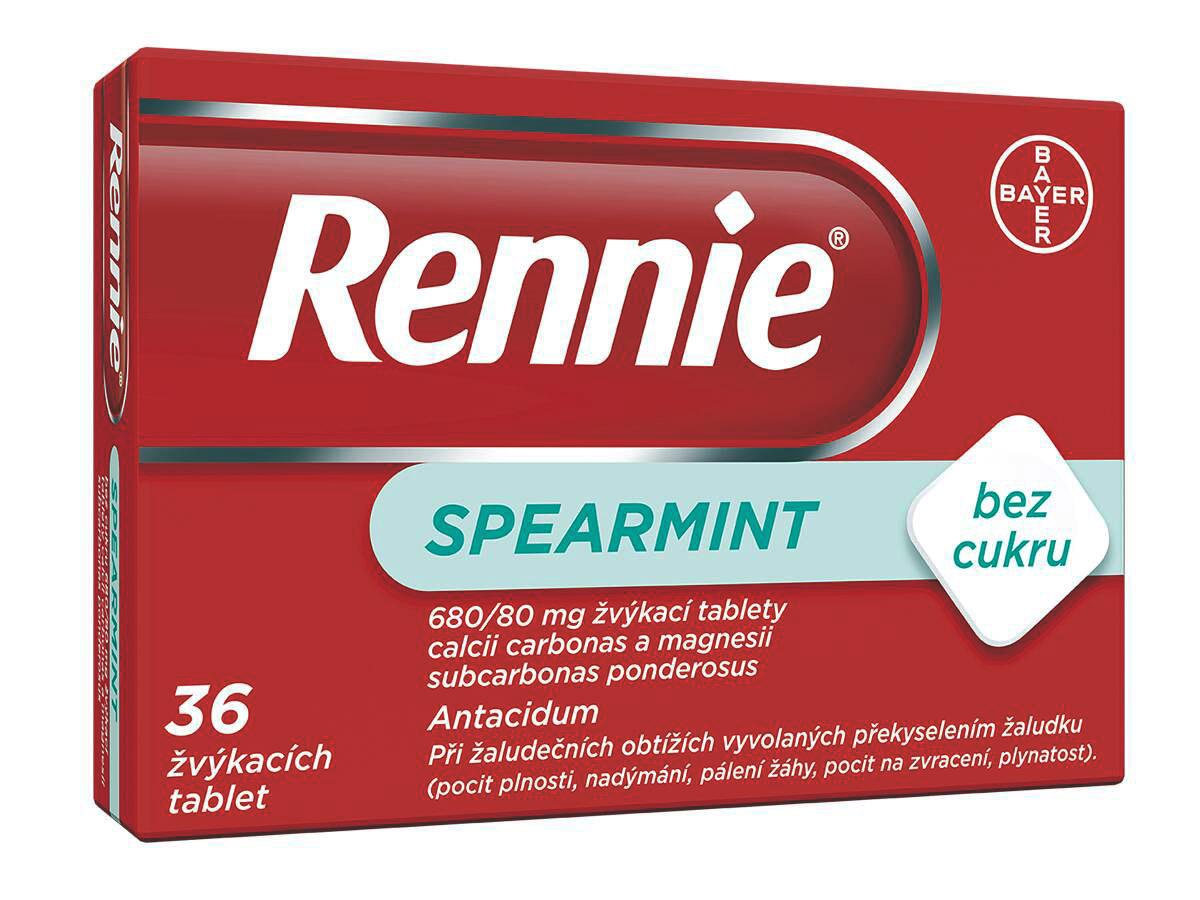 Rennie Spearmint bez cukru  36 žvýkacích tablet