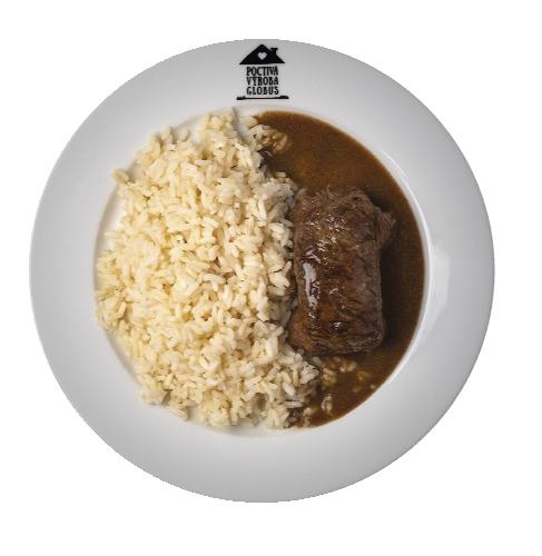 Hovězí španělský ptáček s dušenou rýží