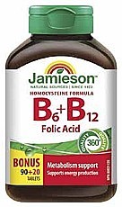 Jamieson Vitaminy B6, B12 a kyselina listová 90 + 20 tablet
