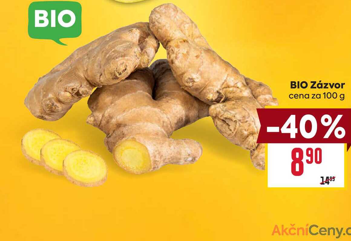 BIO Zázvor cena za 100g