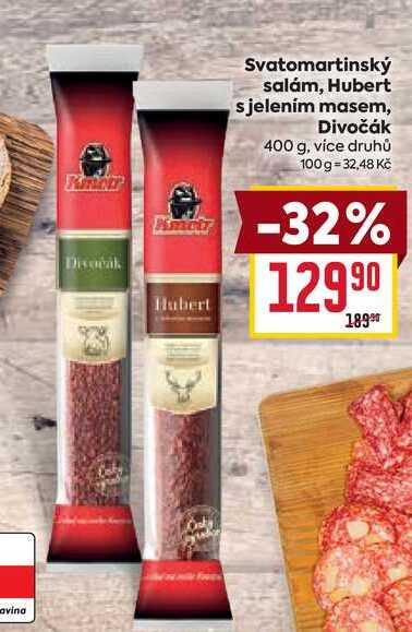 Svatomartinský salám, Hubert s jelením masem, Divočák 400 g