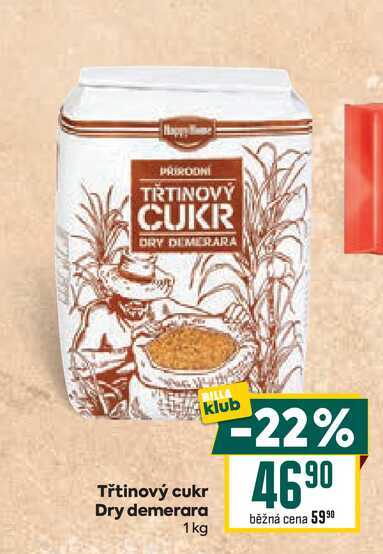 Třtinový cukr Dry demerara 1 kg