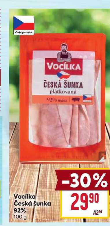 Vocilka Česká šunka 92% 100g 