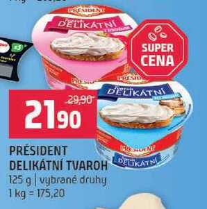 President delikátní tvaroh 125g