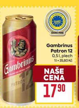 Gambrinus Patron 12 0,51, plech 