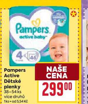 Pampers Active Dětské plenky 38-54 ks