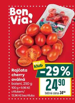 Rajčata cherry oválná balení, 250 g