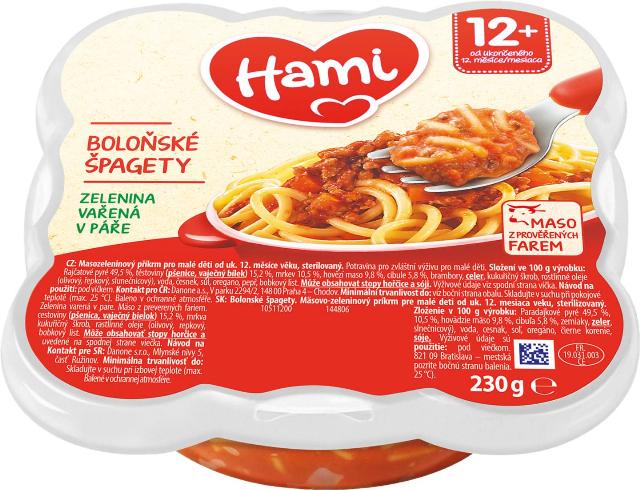 Hami Masozeleninový příkrm Boloňské špagety