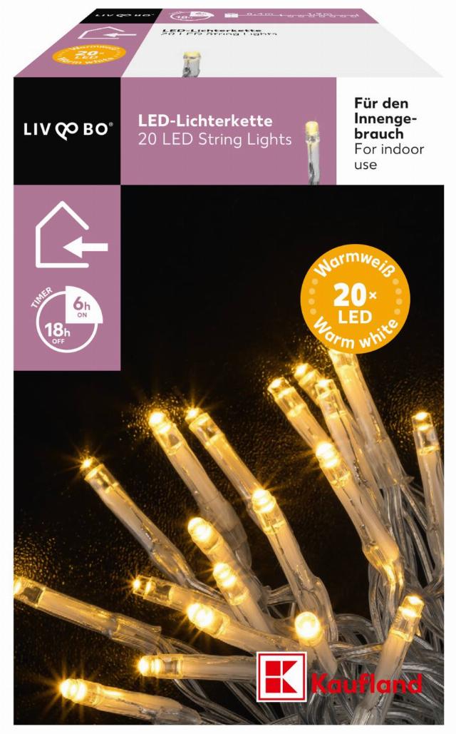 Liv&Bo LED Světelný řetěz teplé bílé