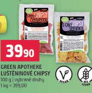 Green apotheke luštěninové chipsy 100g
