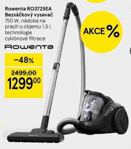 Rowenta RO3725EA Bezsáčkový vysavač 750 W, nádoba na prach o objemu 1,5 1, technologie cyklónové filtrace