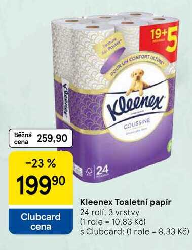 Kleenex Toaletní papír, 24 rolí. 3 vrstvy 
