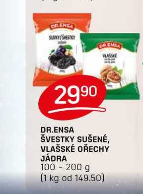 DR.ENSA ŠVESTKY SUŠENÉ, VLAŠSKÉ OŘECHY JÁDRA 100 - 200 g