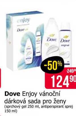 Dove Enjoy vánoční dárková sada pro ženy (sprchový gel 250 ml, antiperspirant sprej 150 ml)
