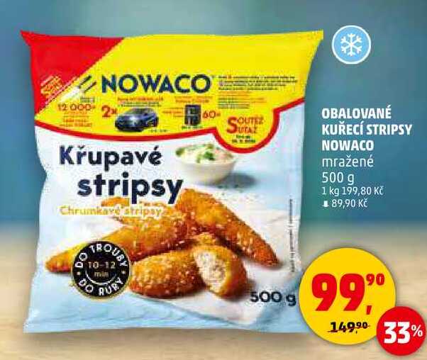 OBALOVANÉ KUŘECÍ STRIPSY NOWACO, 500 g
