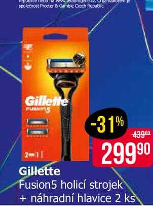 Gillette Fusion 5 holicí strojek + náhradní hlavice 2 ks 
