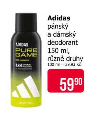 Adidas pánský a dámský deodorant 150 ml