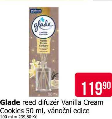 Glade reed difuzér Vanilla Cream Cookies 50 ml