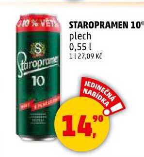 STAROPRAMEN 10 plech, 0,55 l