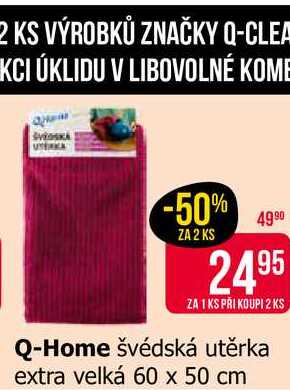 Q-Home švédská utěrka extra velká 60 x 50 cm 