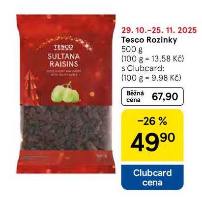 Tesco Rozinky, 500 g  