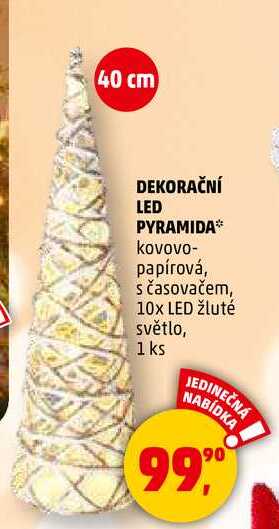 DEKORAČNÍ LED PYRAMIDA, 1 ks