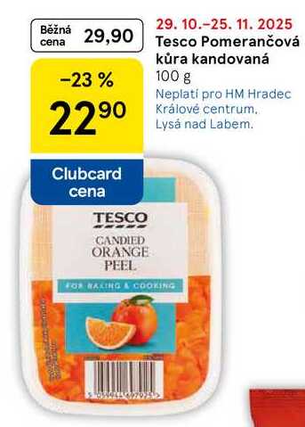 Tesco Pomerančová kůra kandovaná, 100 g 