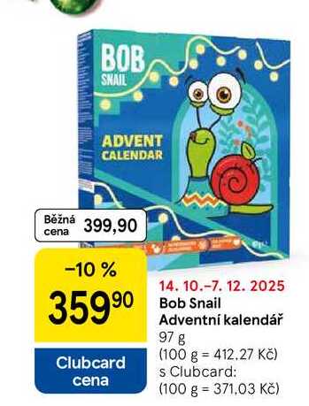 Bob Snail Adventní kalendář, 97 g