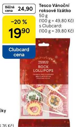 Tesco Vánoční roksové lízátko, 50 g