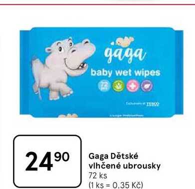 Gaga Dětské vlhčené ubrousky, 72 ks