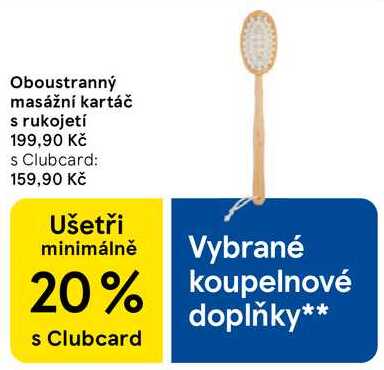 Oboustranný masážní kartáč s rukojetí  