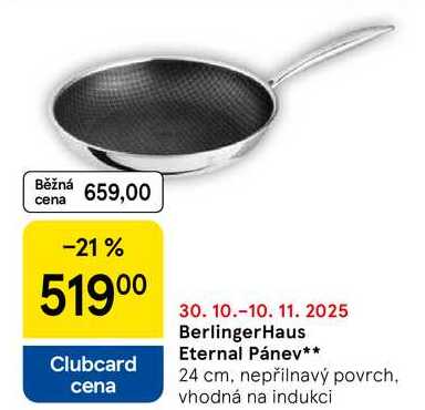 BerlingerHaus Eternal Pánev, 24 cm, nepřilnavý povrch. vhodná na indukci 
