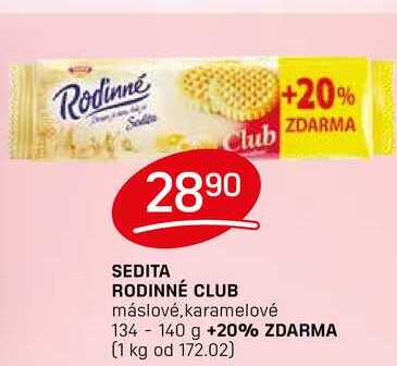 SEDITA RODINNÉ CLUB máslové, karamelové 134 - 140 g